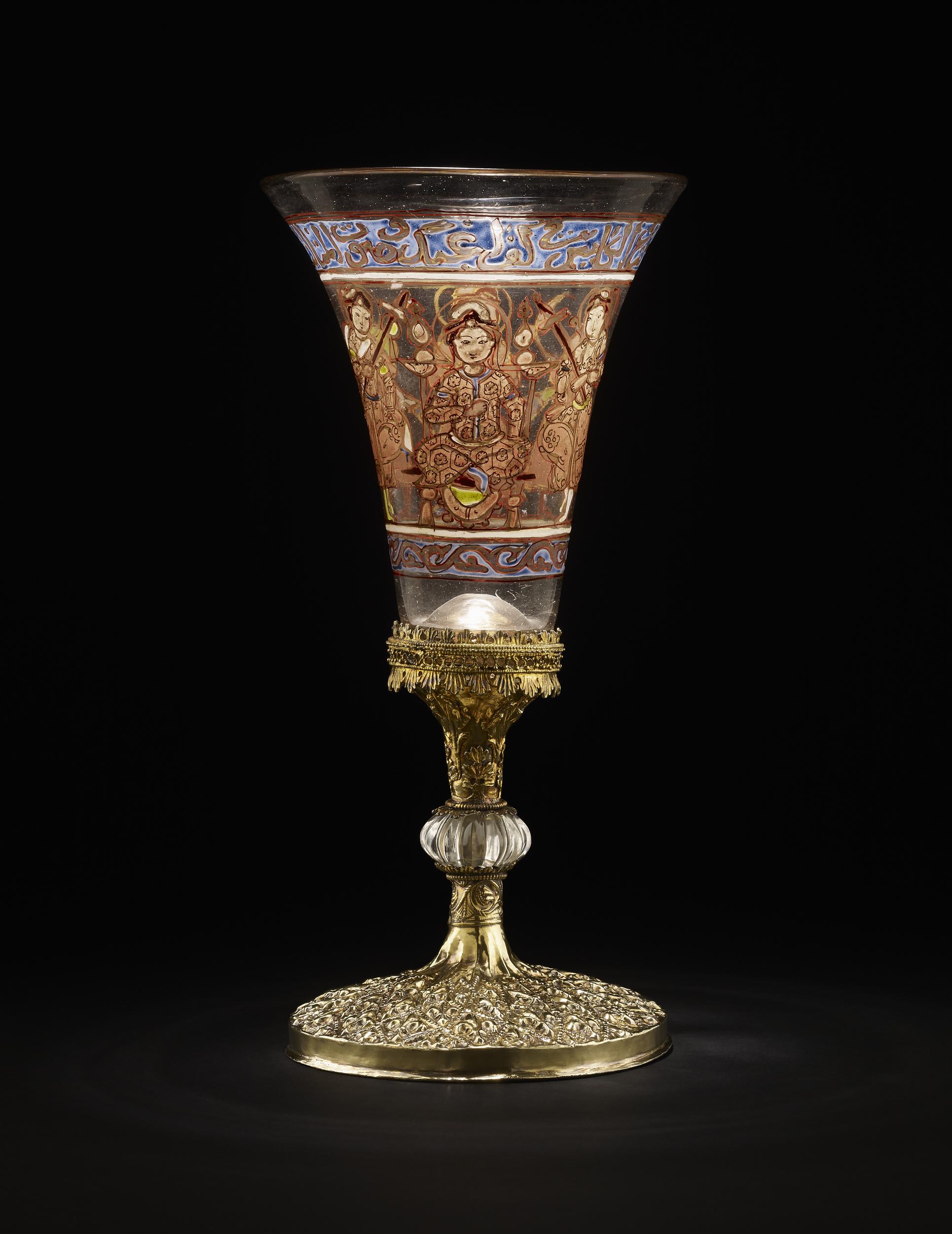 Goblet, 1201-1250 (circa (glass)), 14thC (mount), © The Trustees of the British Museum.
