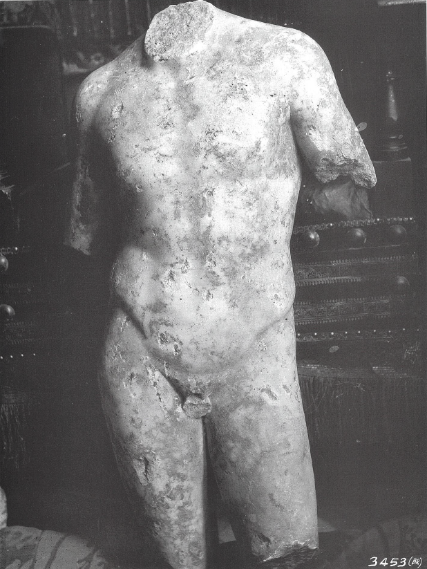 An archival image of the Roman Torso of a Youth 