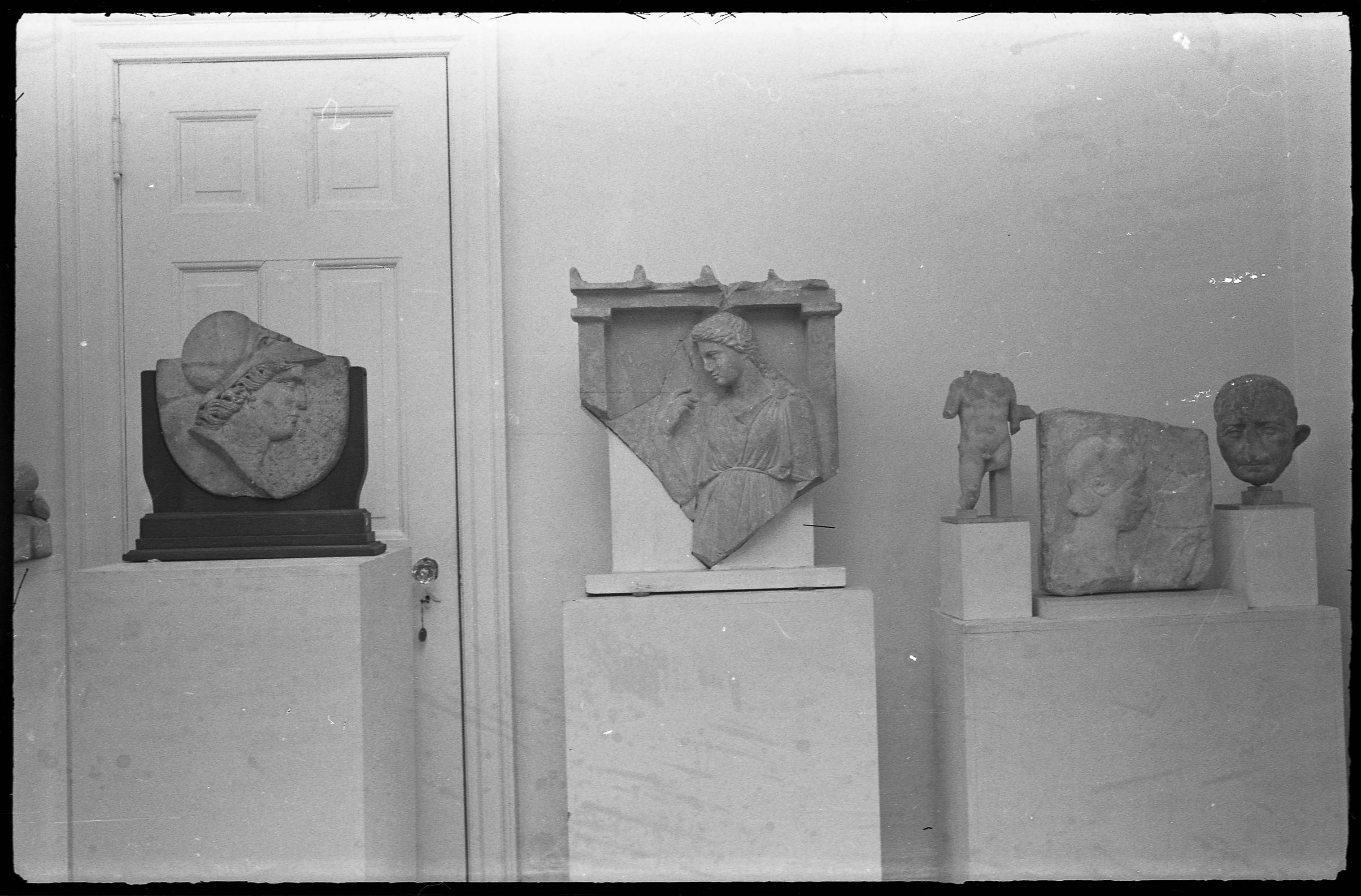 Stele of Medeia shown on display at the Brummer Gallery, New York, circa 1950s