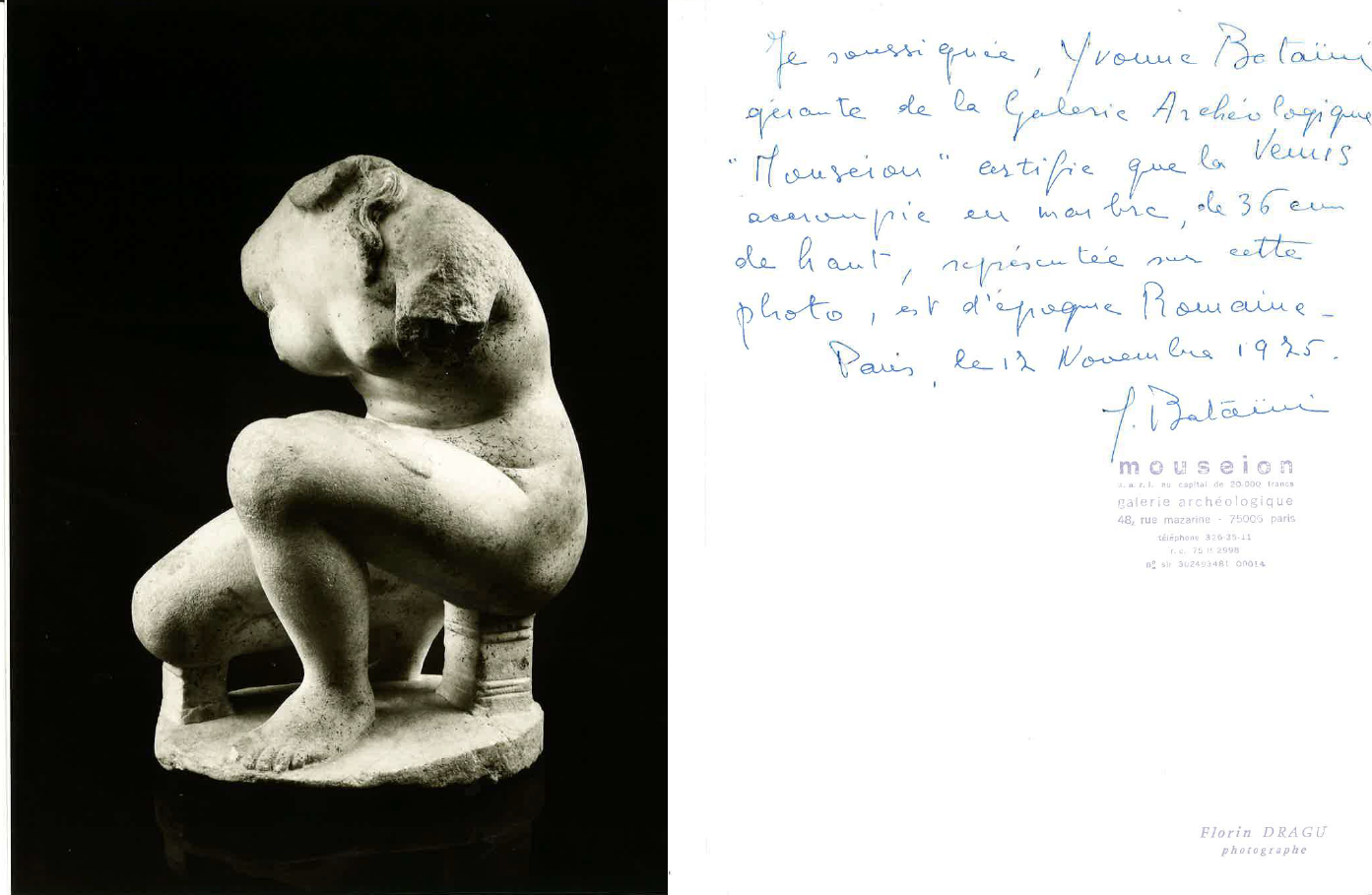 Image: Photograph and signed statement dated 12 November 1975 