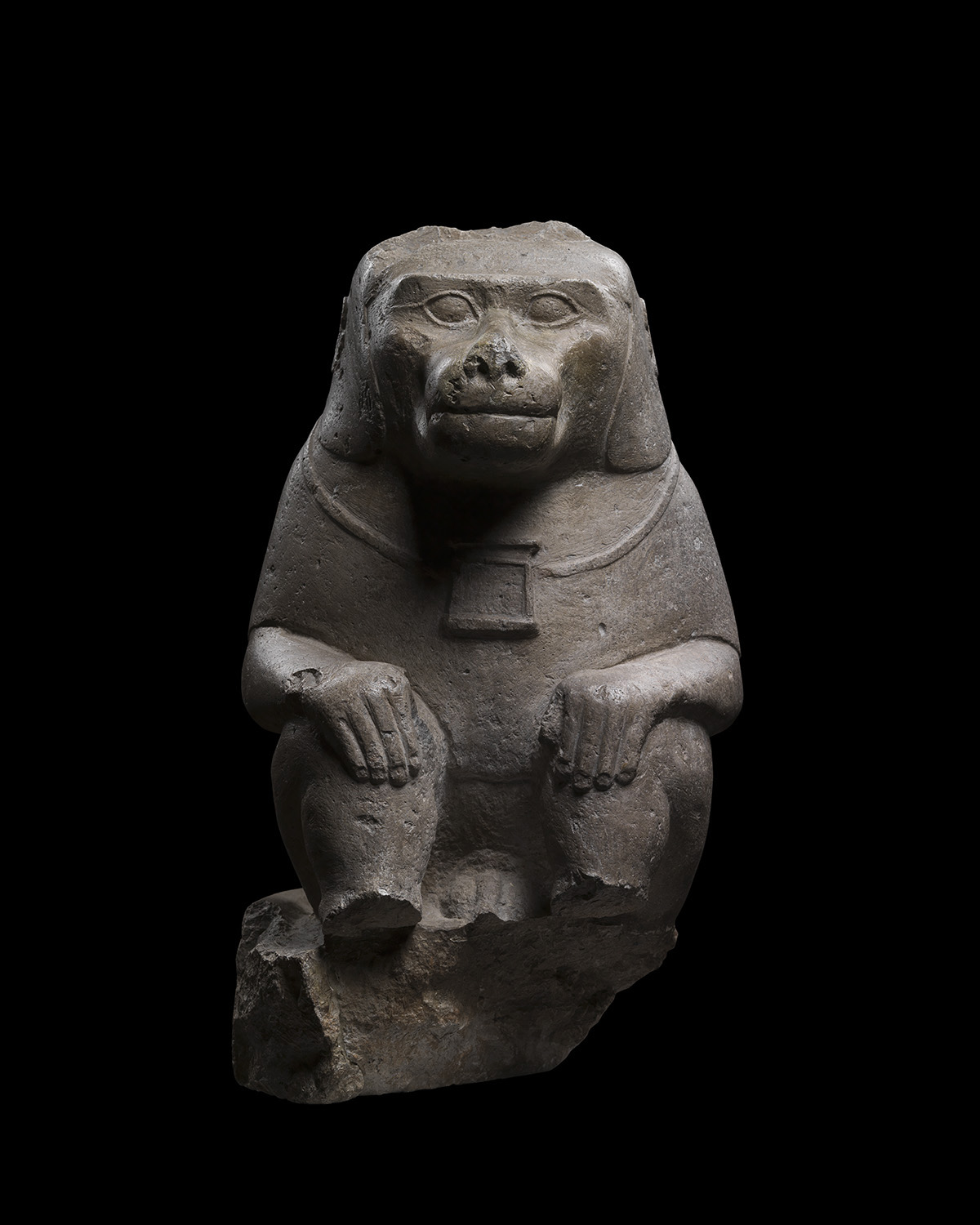 Limestone Baboon, 664-343 B.C., 26th-30th Dynasty, Late Period, Egypt. Image courtesy David Aaron